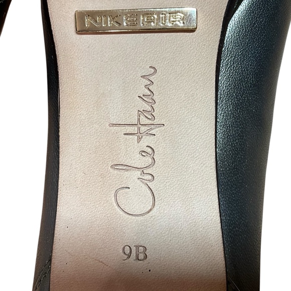 COLE HAAN x NIKE AIR Genuine Leather Olive Green Low Heeled Pumps Sz 9B - Picture 9 of 12